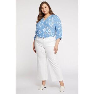 NYDJ Teresa Wide Leg Ankle Jeans Womens 26W Optic White WFOZKA8105